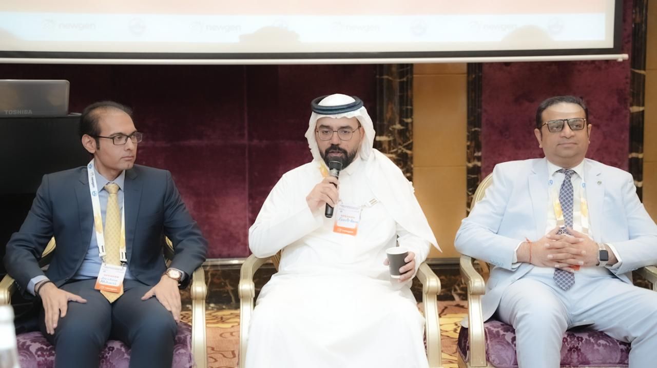 Eid Alkhaldi speaking during an executive panel at the Global Insurance Innovation Forum Saudi Arabia 2025